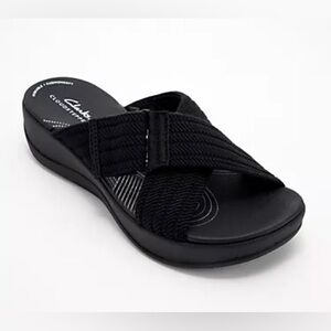 Clarks - CloudSteppers - Slide Sandals - Arla Wave - Black